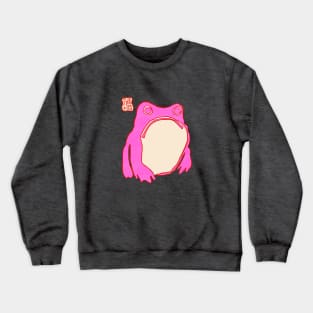 Pink Grumpy Frog Crewneck Sweatshirt